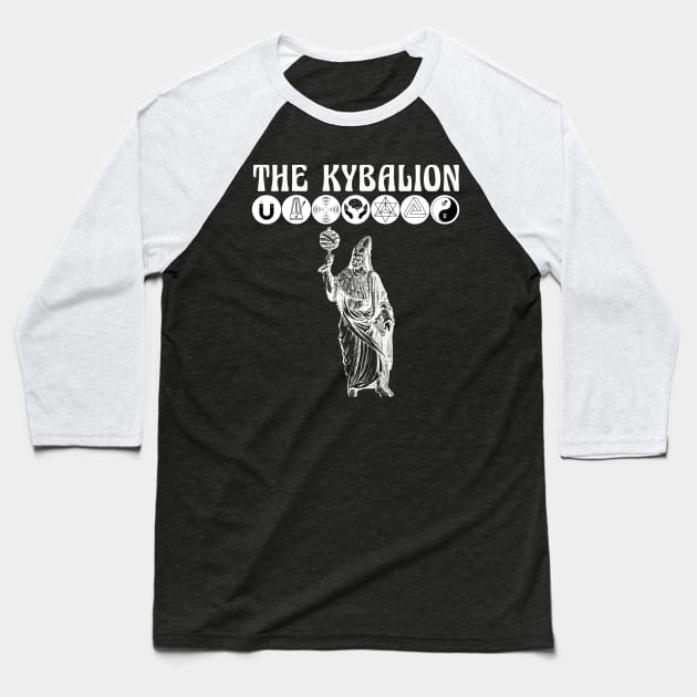 Seven Hermetic Principles of the Kybalion - Hermes Trismegistus Baseball T-Shirt by AltrusianGrace